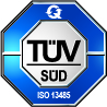 ISO 13485:2016 certified by TUV SUD America seal